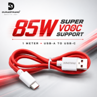 DURASTRAND 85W Super VOOC Type-A to Type-C Fast Charging Cable | Pure Copper Core | 1 Meter, Tangle-Free