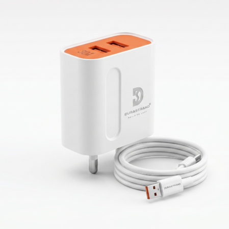 DURASTRAND 30W Dual USB Fast Charger with Data Cable
